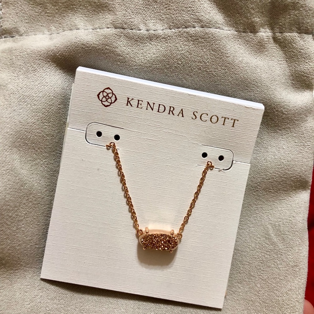 Kendra Scott Ever necklace in rose gold drusy